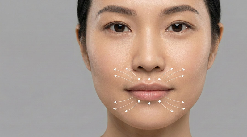 Lippen: Fältchen um den Mund, auch Raucher- oder Barcodefalten genannt, können mit Hyaluronsäure behandelt werden, um die Lippenpartie zu glätten und zu verjüngen.